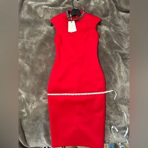 Elegant Red Sleeveless Dress